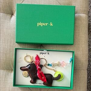 Piper K Brown Dachshund Key & Card Holder